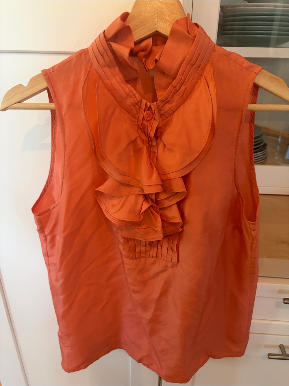 Coral 100% Silk J Crew Summer Work Blouse